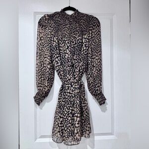 Elegant Black and Cream Patterned Dress